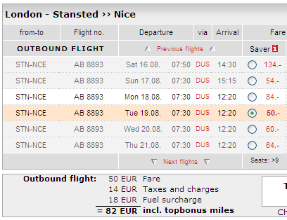 Air Berlin Multi Leg Booking