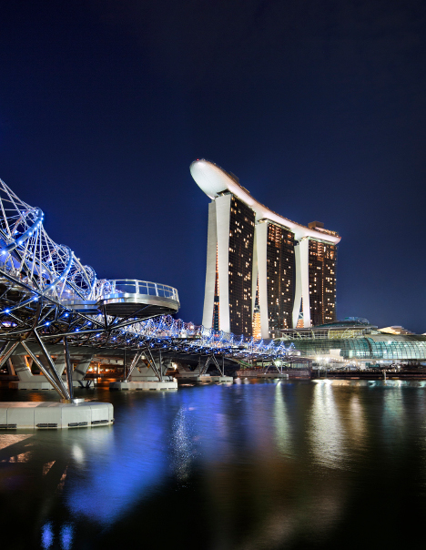 Marina Bay Sands and Helix Bridge