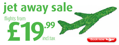 Jet Away Sale: Europe and Ireland from GBP19.99