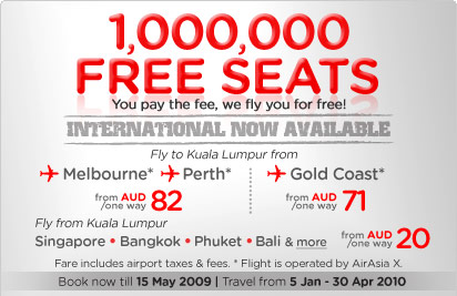 AirAsia Free Seats Sale May 2009
