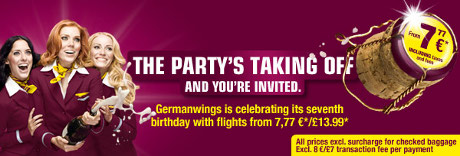 Germanwings - Birthday flights from 7.77 EUR