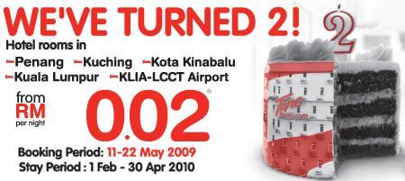 Tune Hotels 2nd Birthday Sale