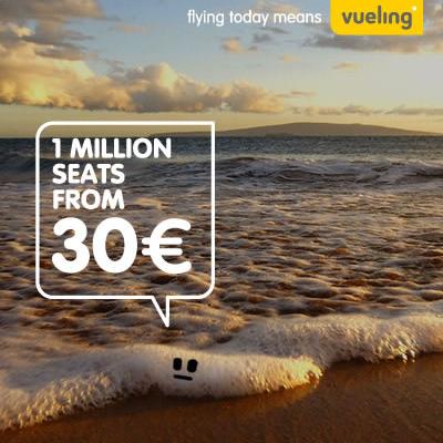 Vueling - 1 million seats from 30 Euro