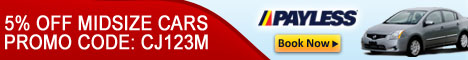 5% OFF midsize car rental at PaylessCar.com