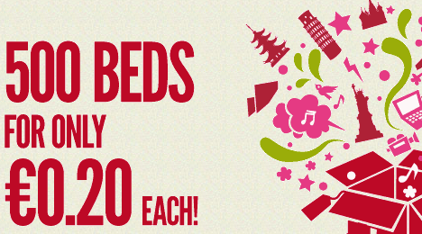 Hostelbookers.com Offer: 500 hostel beds for 20 cents each