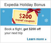 Expedia Holiday Bonus offer: Get a $200 coupon for future travel with purchase