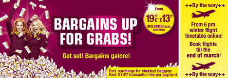 Germanwings - new batch of special tickets starting from 19.99 €/£ 13.99