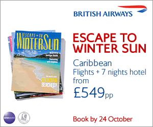 British Airways Escape to Winter Sun from £159 per person