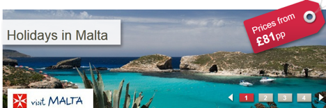 4% off all Malta bookings at lowcostholidays.com